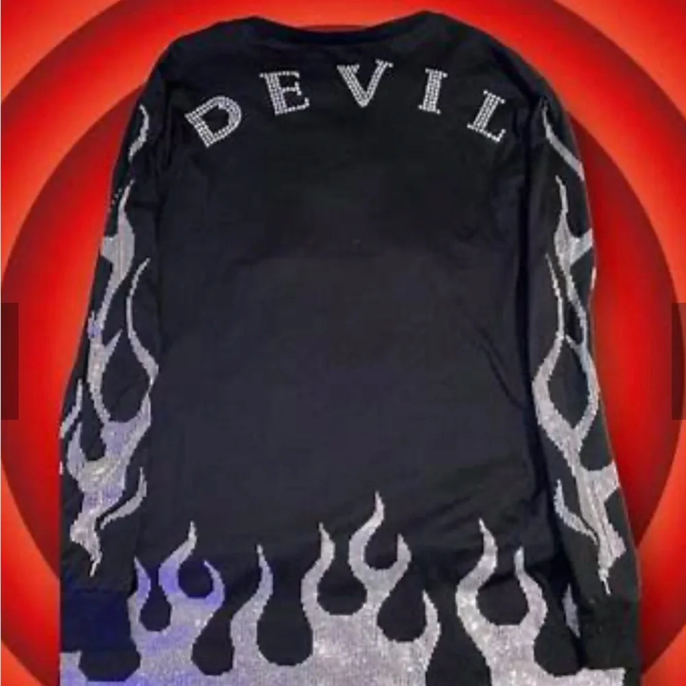 LOONEY TUNES -Dolls Kill -Tasmanian Devil Rhinestone Graphic Tee NEW - Picture 9 of 9